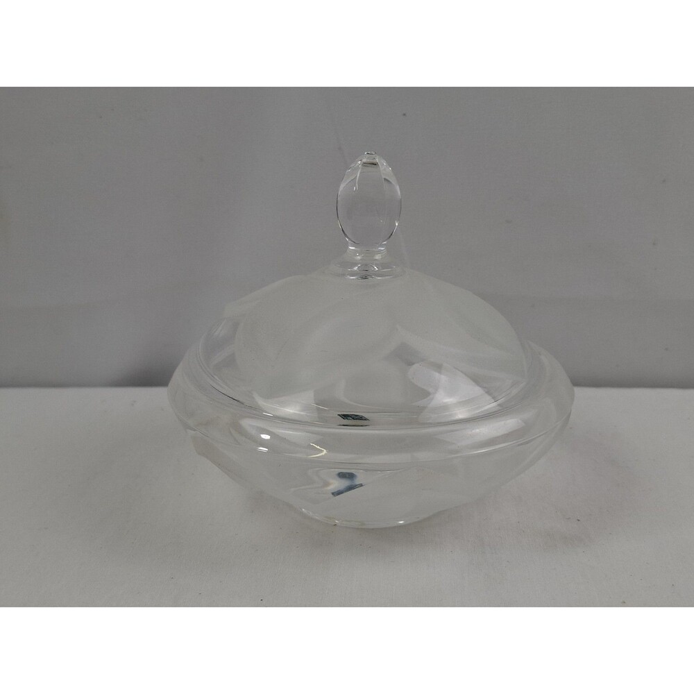 Vtg J.G. DURAND Cristal “Florence” Frosted 24% Lead Crystal France Candy Dish